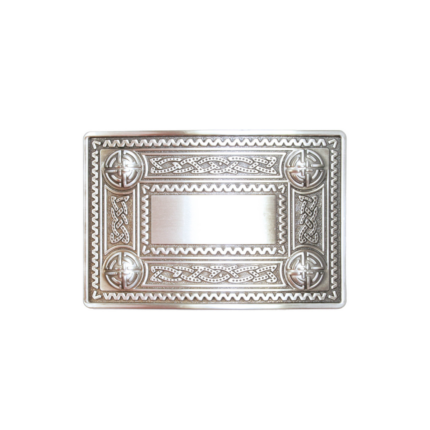 Junior Celtic Design Buckle Raised Boss - Antique Silver