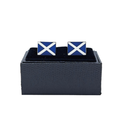 Saltire Cufflinks (Blue Enamel) - Pairs - Supplied in a Box