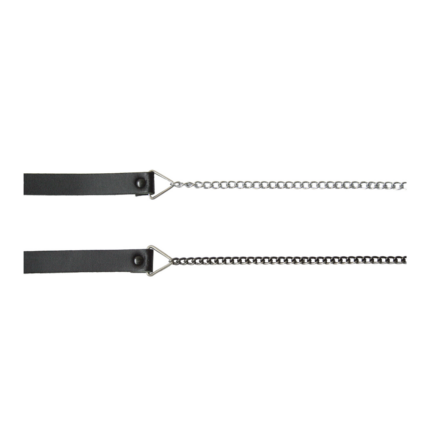 Sporran Chains - Chrome Plate - Black Leather - Small to 3XL
