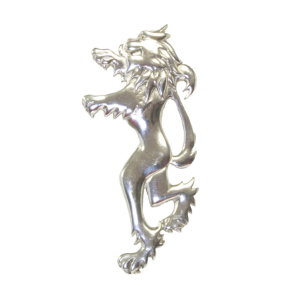 Lion Rampant Kilt Pin - Chrome Plate - In Black Kilt Pin Box