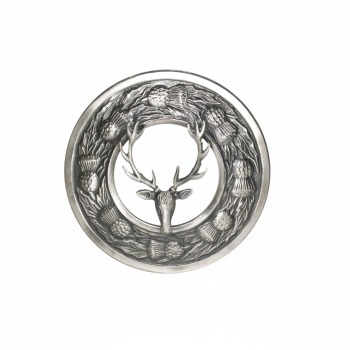 39 Pattern Plaid Brooch With Stag Mount – Matt – Dalman & Narborough