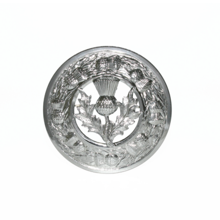 39 Pattern Plaid Brooch With Thistle Mount - Bright