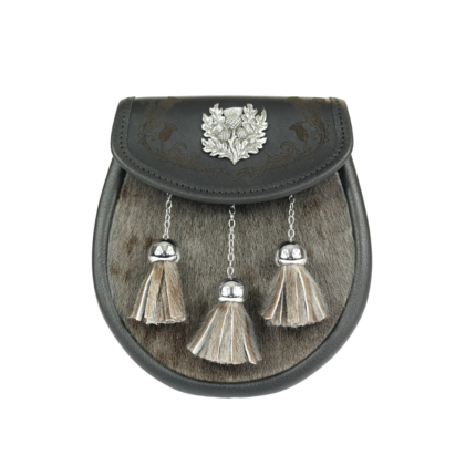 Semi Dress  Sporrans - Thistle Mount  with Thistle Rim Embosse