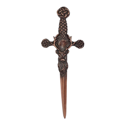 Pewter Kilt Pin - Stag - Chocolate Bronze - In Black Kilt Pin Box